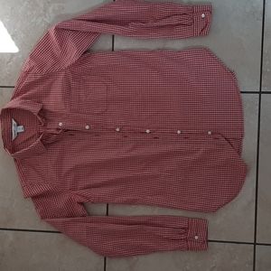 Old Navy Salmon/Pink & White Tall Button Up